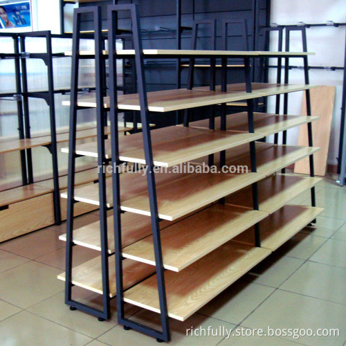 2016 new STEEL WOODEN SHELF for supermarket rack / store shelf